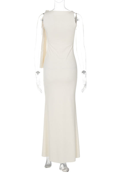 Levoire | Robe Jupe Chic Élégante Unicolore Col En Biais