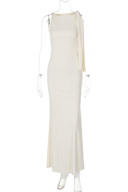 Levoire | Robe Jupe Chic Élégante Unicolore Col En Biais