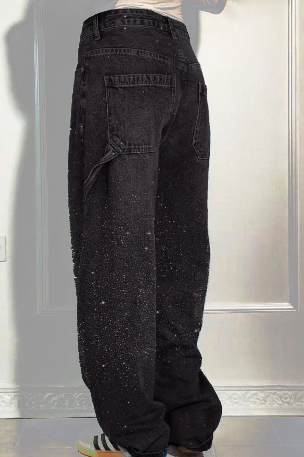Levoire | Jean Pour Femmes Lavé Avec Des Détails En Strass Dans Une Coupe Large