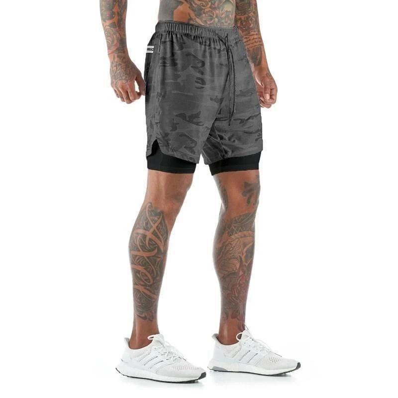 Levoire | Vêtements De Sport Shorts Courts Pour Hommes Masque de maquillage gris