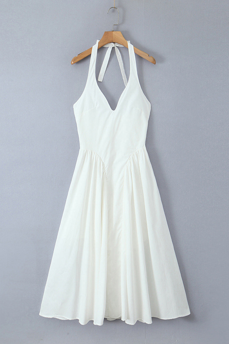 Levoire | Robe Décontractée Unie À Lacets Drapée Sans Manches