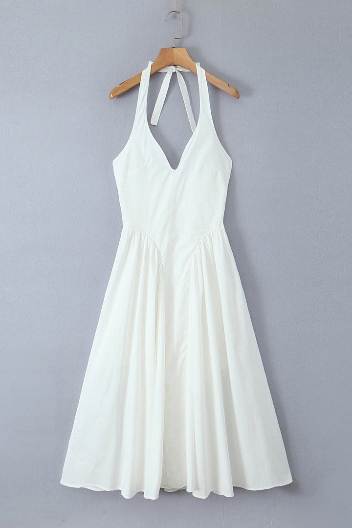 Levoire | Robe Décontractée Unie À Lacets Drapée Sans Manches