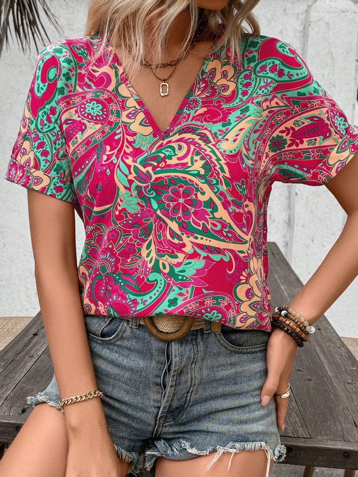 Levoire | Haut Imprimé Boho Décontracté