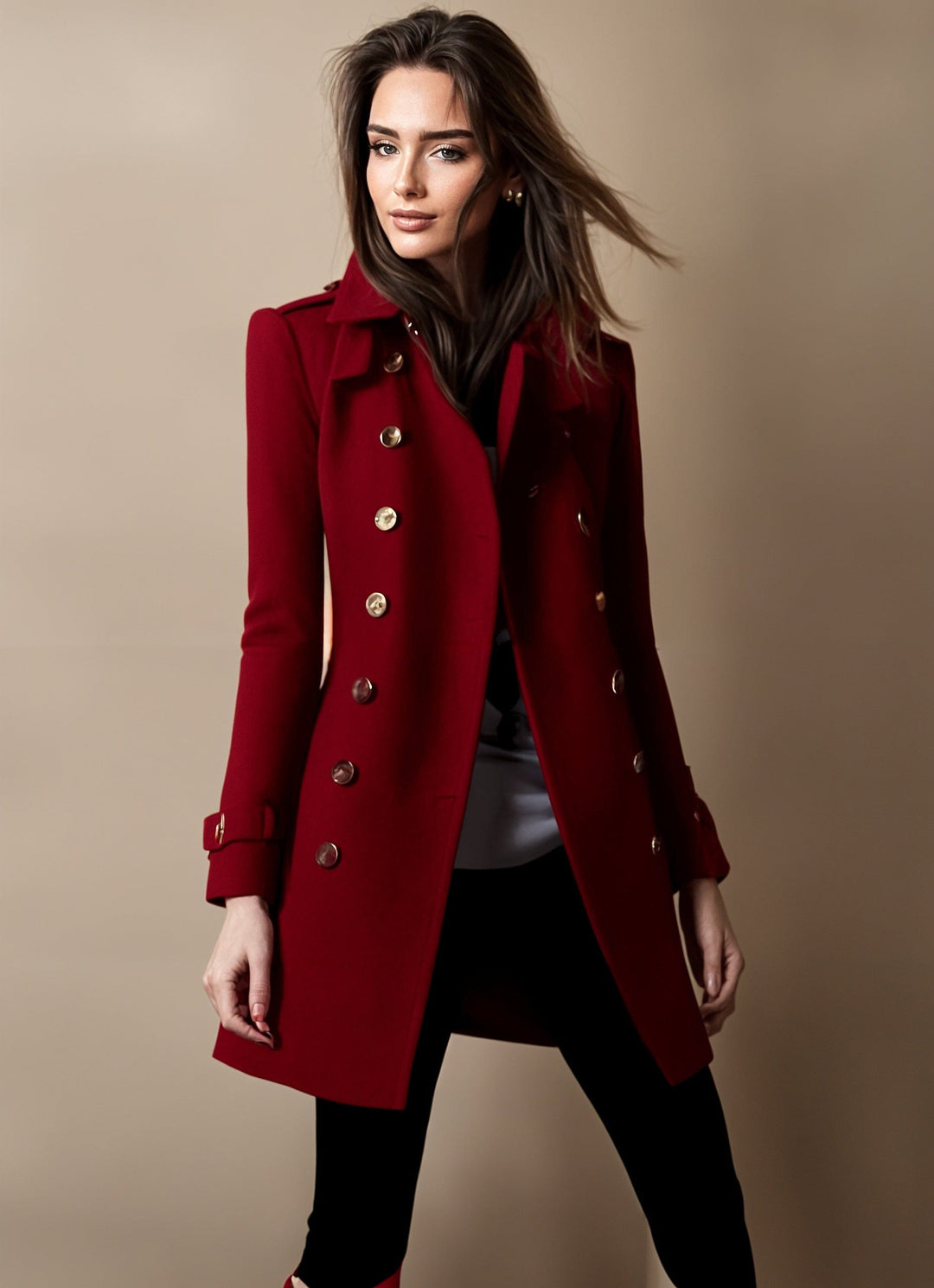 Levoire | Pull Col Rond Tricoté À Manches Longues Avec Boutons Rot