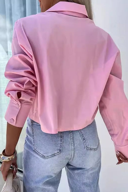 Levoire | Chemisier À Col Boutonné Uni Décontracté Quotidien