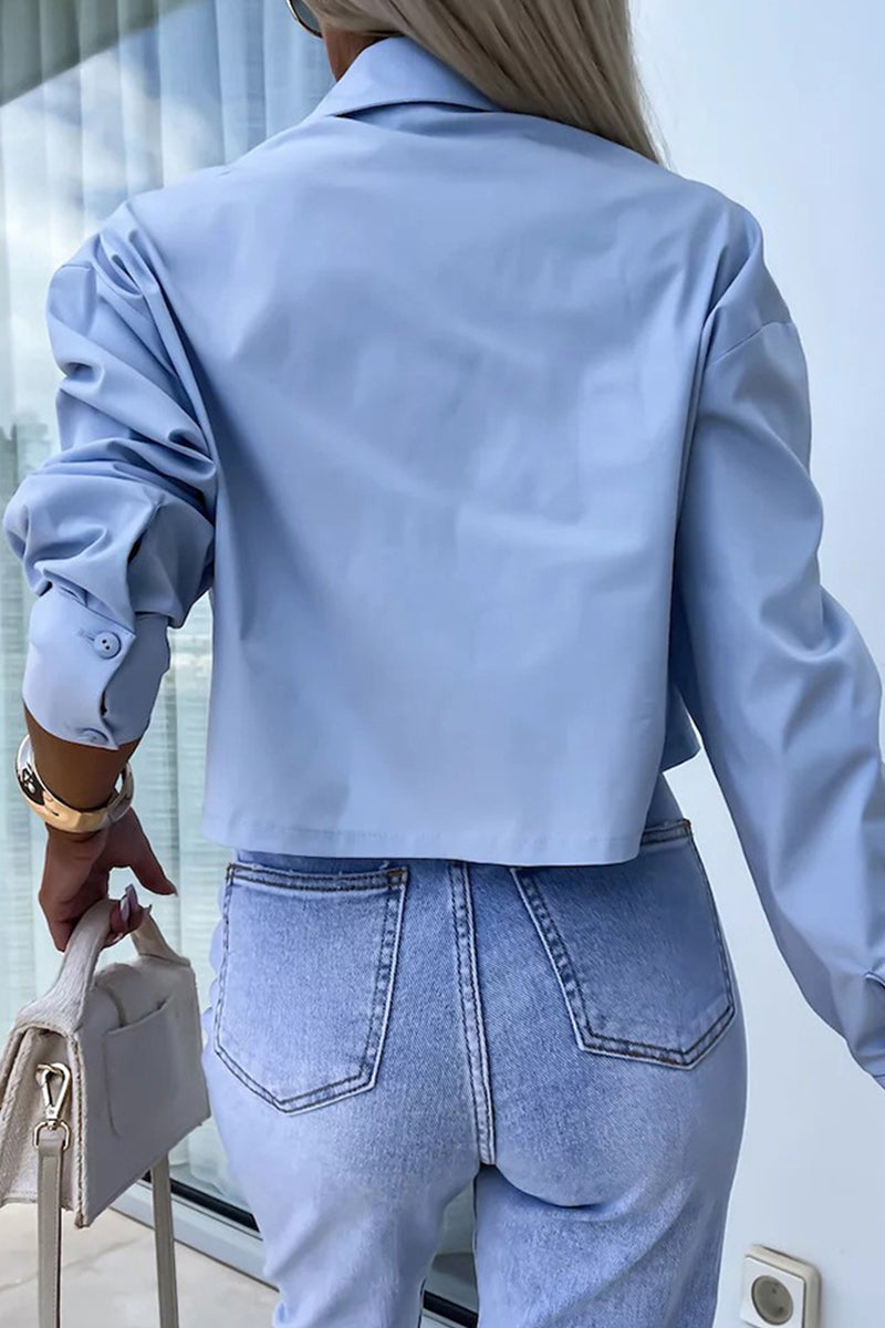 Levoire | Chemisier À Col Boutonné Uni Décontracté Quotidien