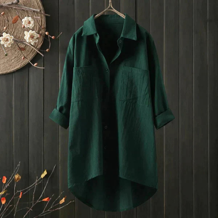 Levoire | Chemise En Lin Pour Femmes Surdimensionnée Vert