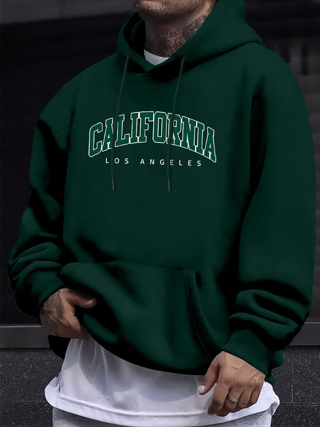 Levoire | Sweat À Capuche Multicolore Tendance Avec Des Manches Longues Confortables Vert foncé XXL(54)