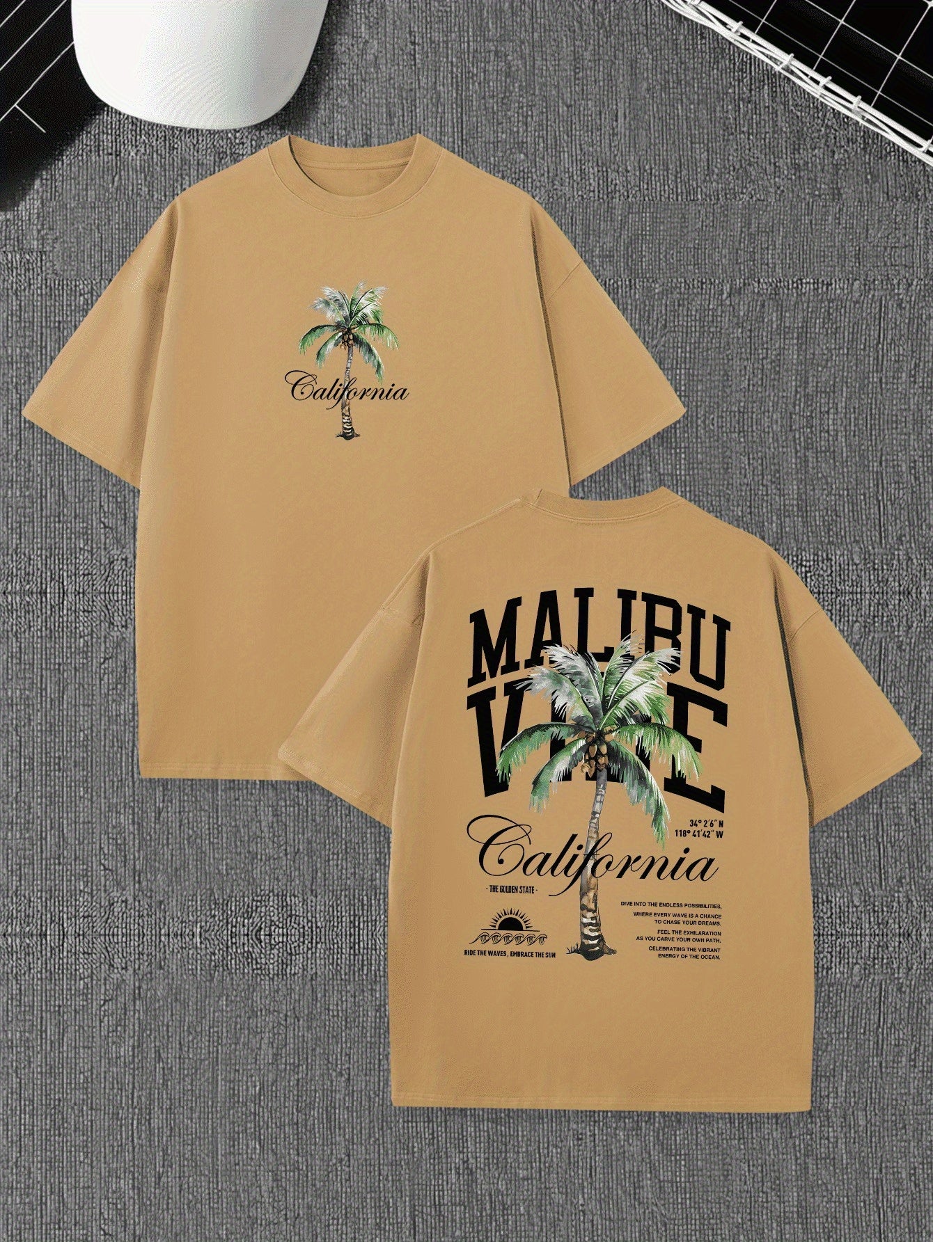 Levoire | T-Shirt Décontracté D'Été Pour Hommes Khaki Couleur