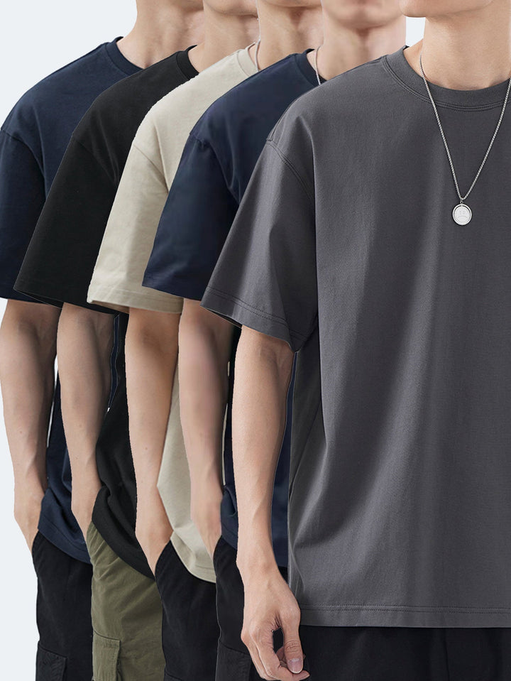 Levoire | 5 Pack Décontractées Coton Pour Hommes T-Shirts Couleur mélangée 4