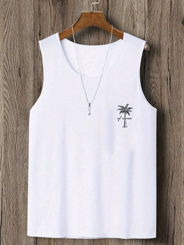 Levoire | Slim Fit Débardeur Homme Avec Motif De Palmier