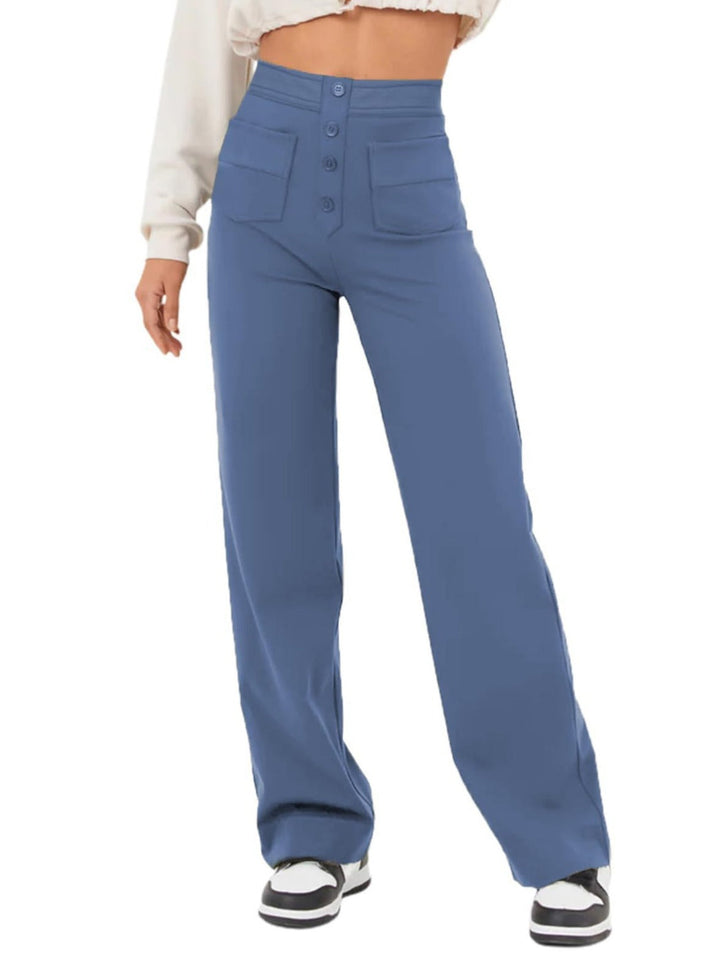 Levoire | Haute Taille Pantalon Large Bleu