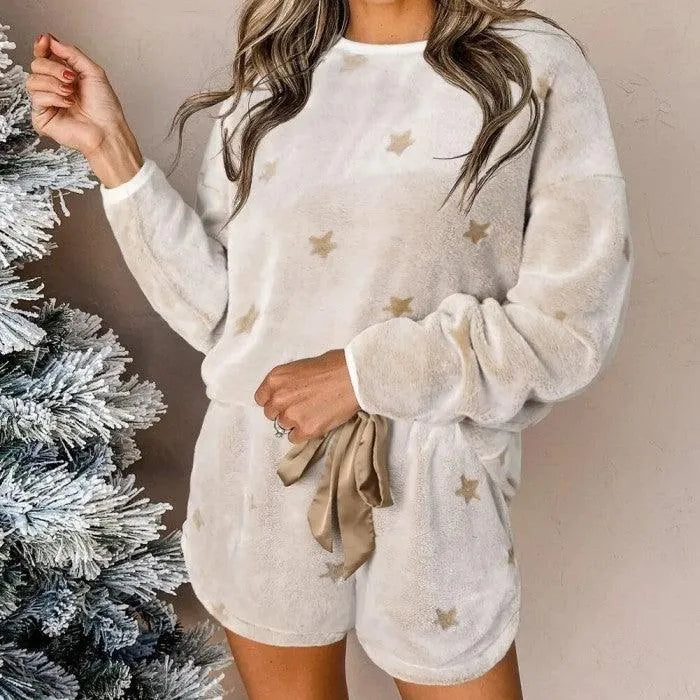 Levoire | Ensemble en tissu fluffy avec étoile à cinq branches pour femmes