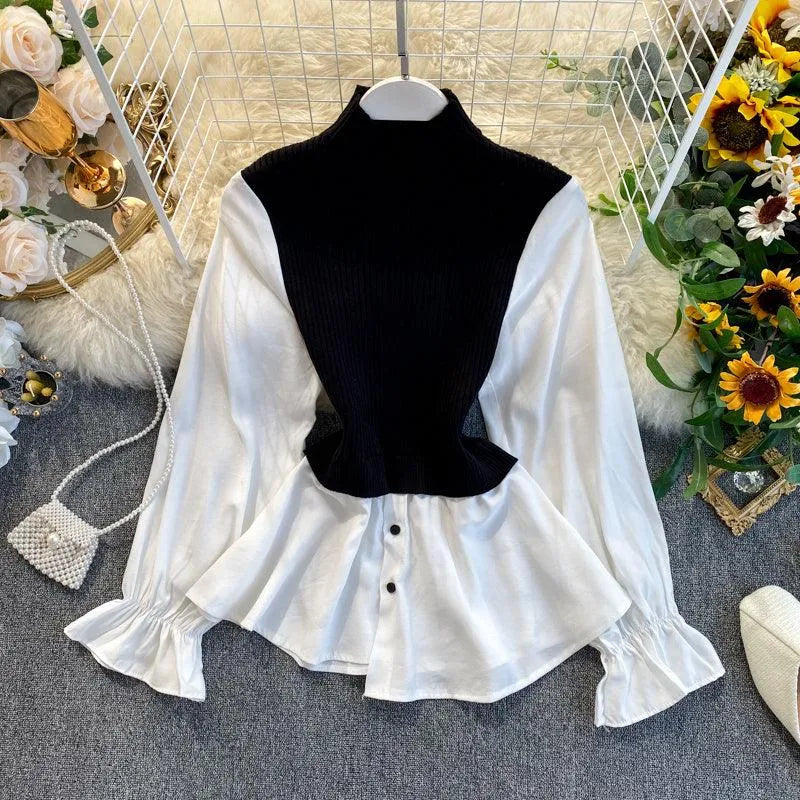 Levoire | Haut à manches bouffantes Noir Une taille
