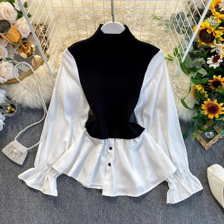 Levoire | Haut à manches bouffantes Noir Une taille