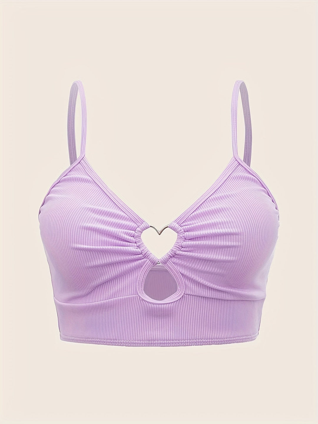 Levoire | Crop Top Rippé Avec Décolleté En Cœur Pour Femmes Lilas