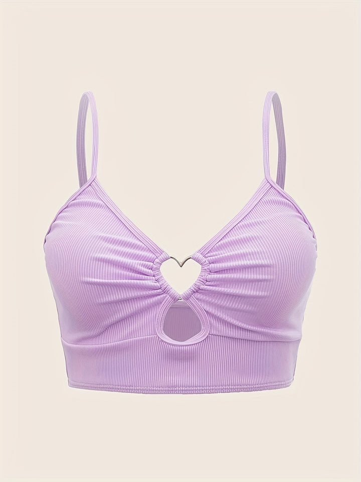 Levoire | Crop Top Rippé Avec Décolleté En Cœur Pour Femmes Lilas