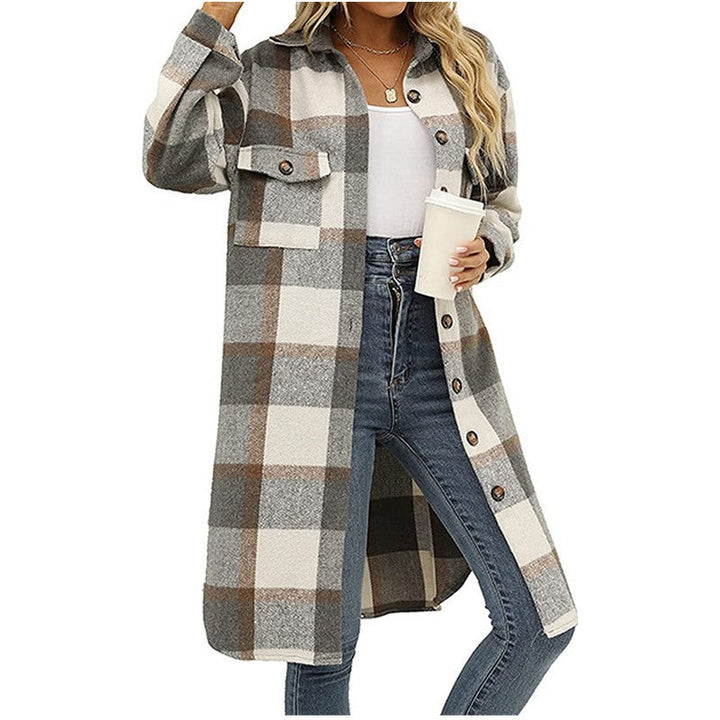 Levoire | Rento Manteau À Carreaux De Carotte En Laine Avec Revers Et Boutons