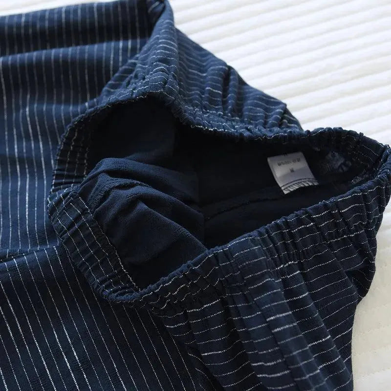 Levoire | Robe kimono rayée en coton léger