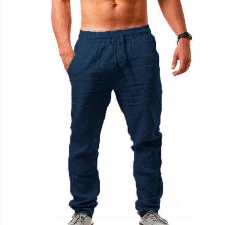 Levoire | Pantalon En Lin Stylé Bleu foncé