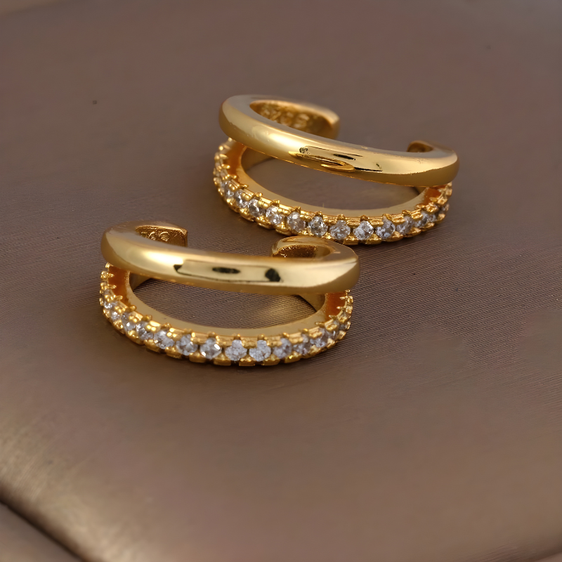 Levoire | Boucles D'Oreilles Clips En Zirconium Doré Or 12mm