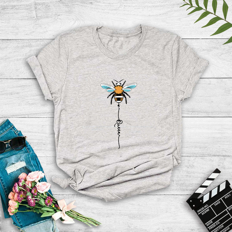 T-shirt pour femmes avec design créatif d'abeille Levoire