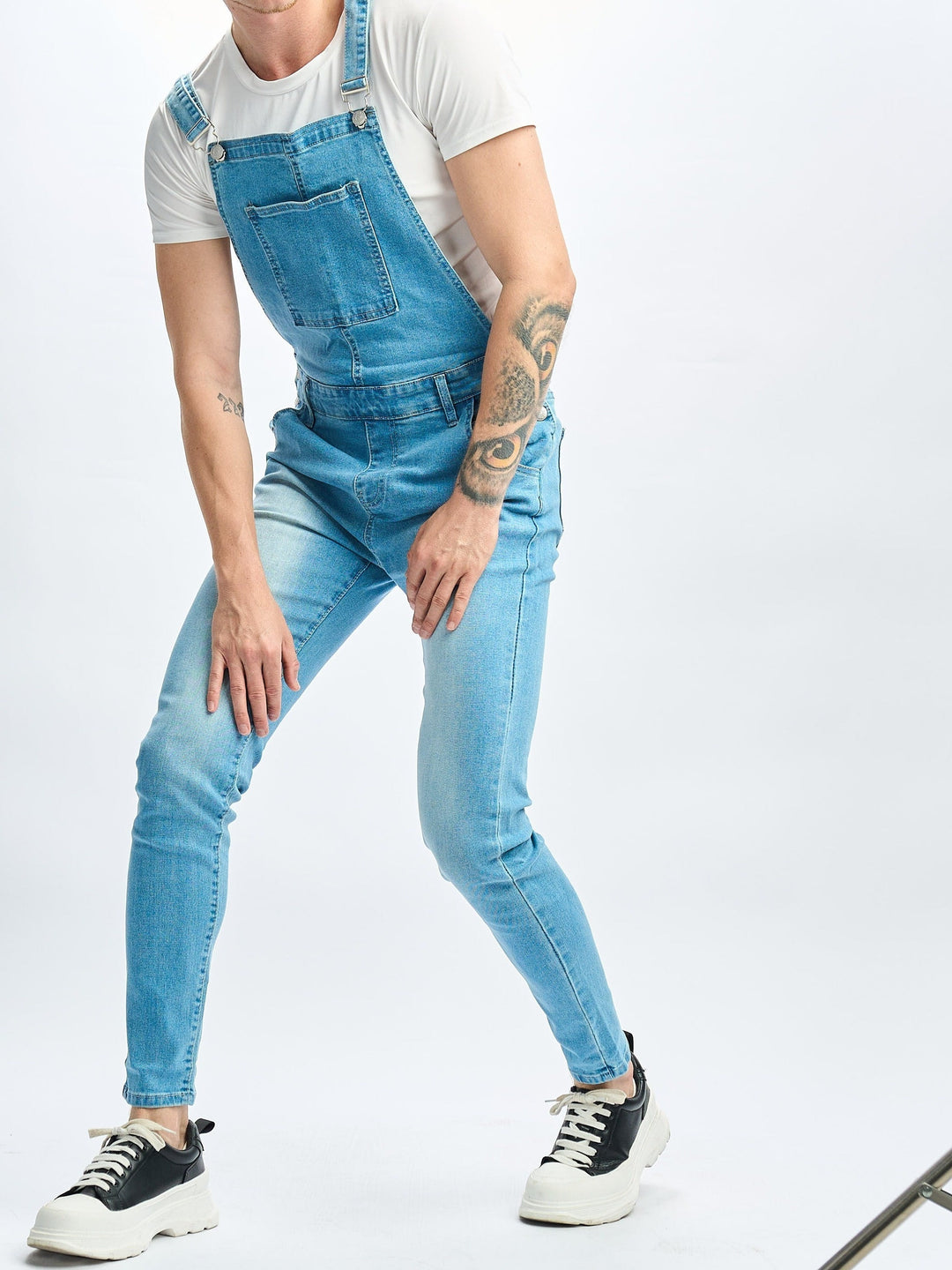 Levoire | Bleu Clair Slim Fit Denim Combinaison Stretch
