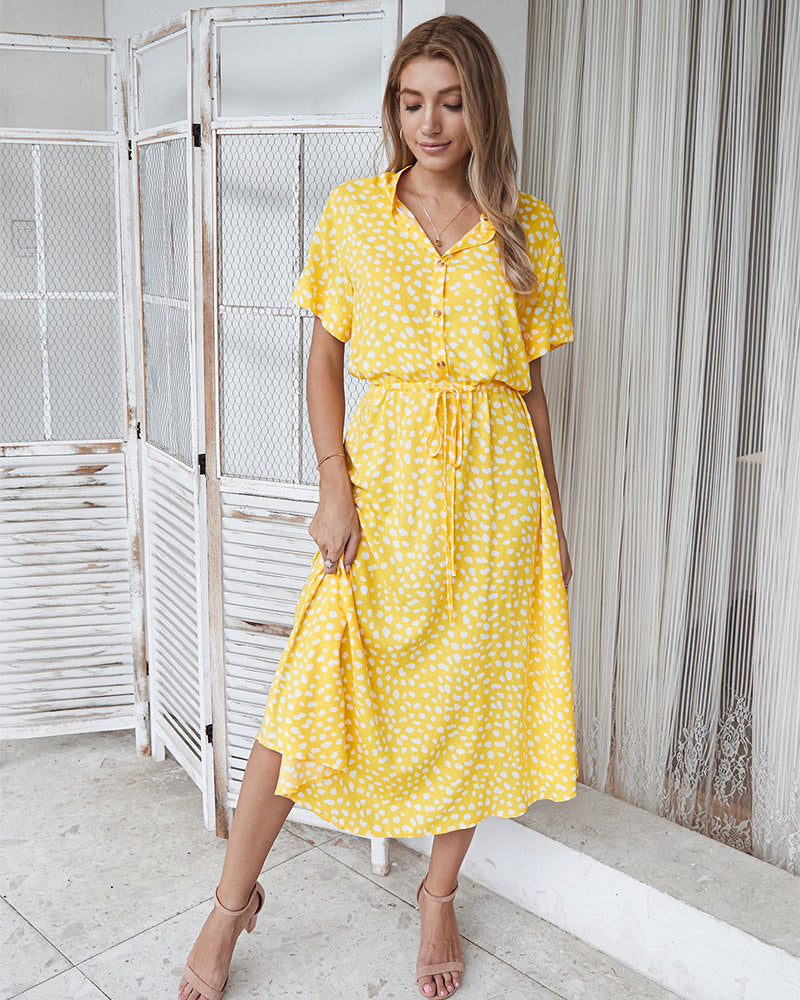 Levoire | Robe Légère À Pois Pour Femmes Jaune