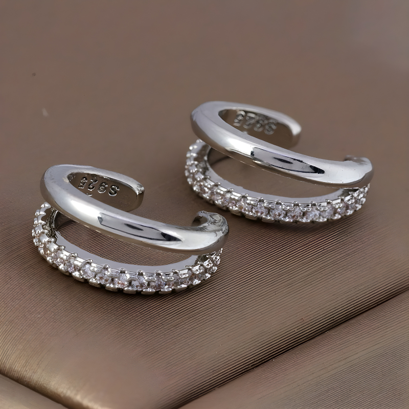 Levoire | Boucles D'Oreilles Clips En Zirconium Doré Argent 12mm