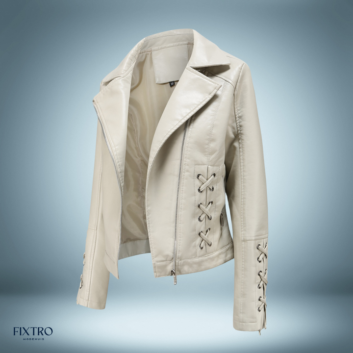 Levoire | Veste En Cuir Avec Tresses Blanc