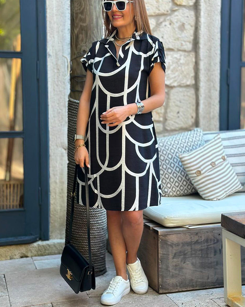 Levoire | Robe Polo À Imprimé Géométrique Chic