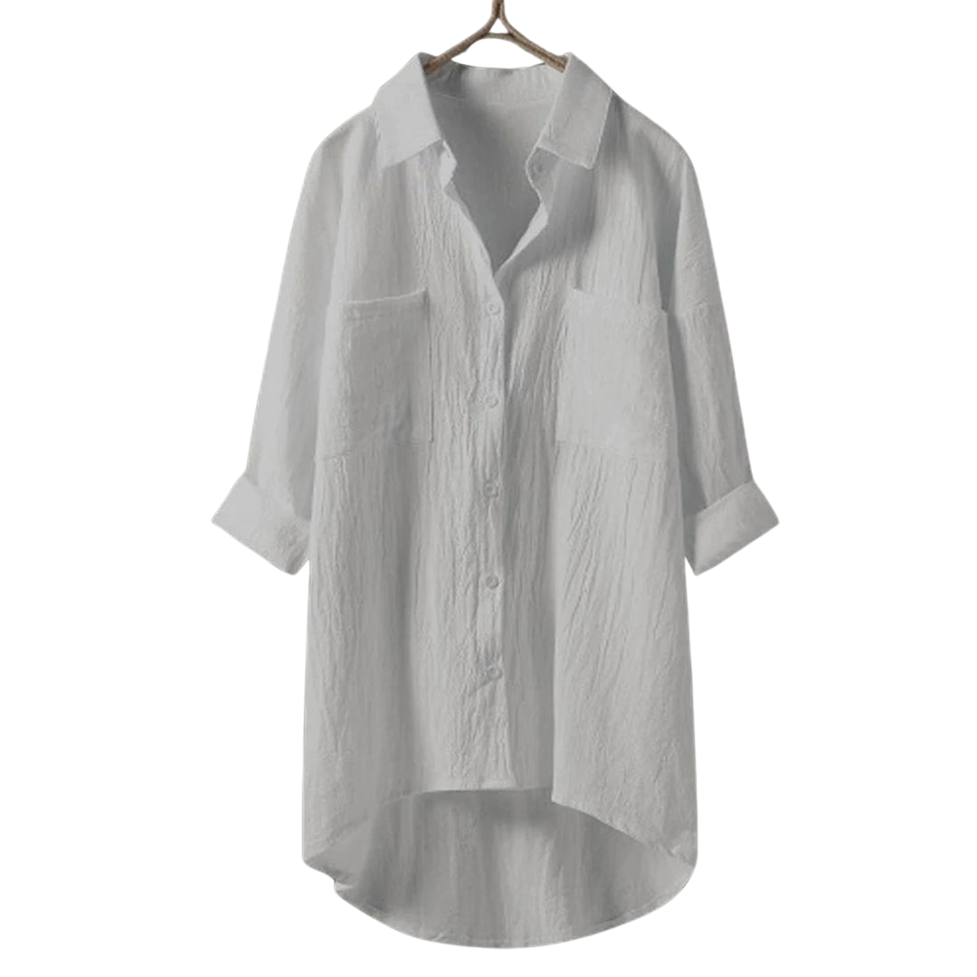 Levoire | Chemise Down À Boutons Avec Poches Pour Femmes Blanc