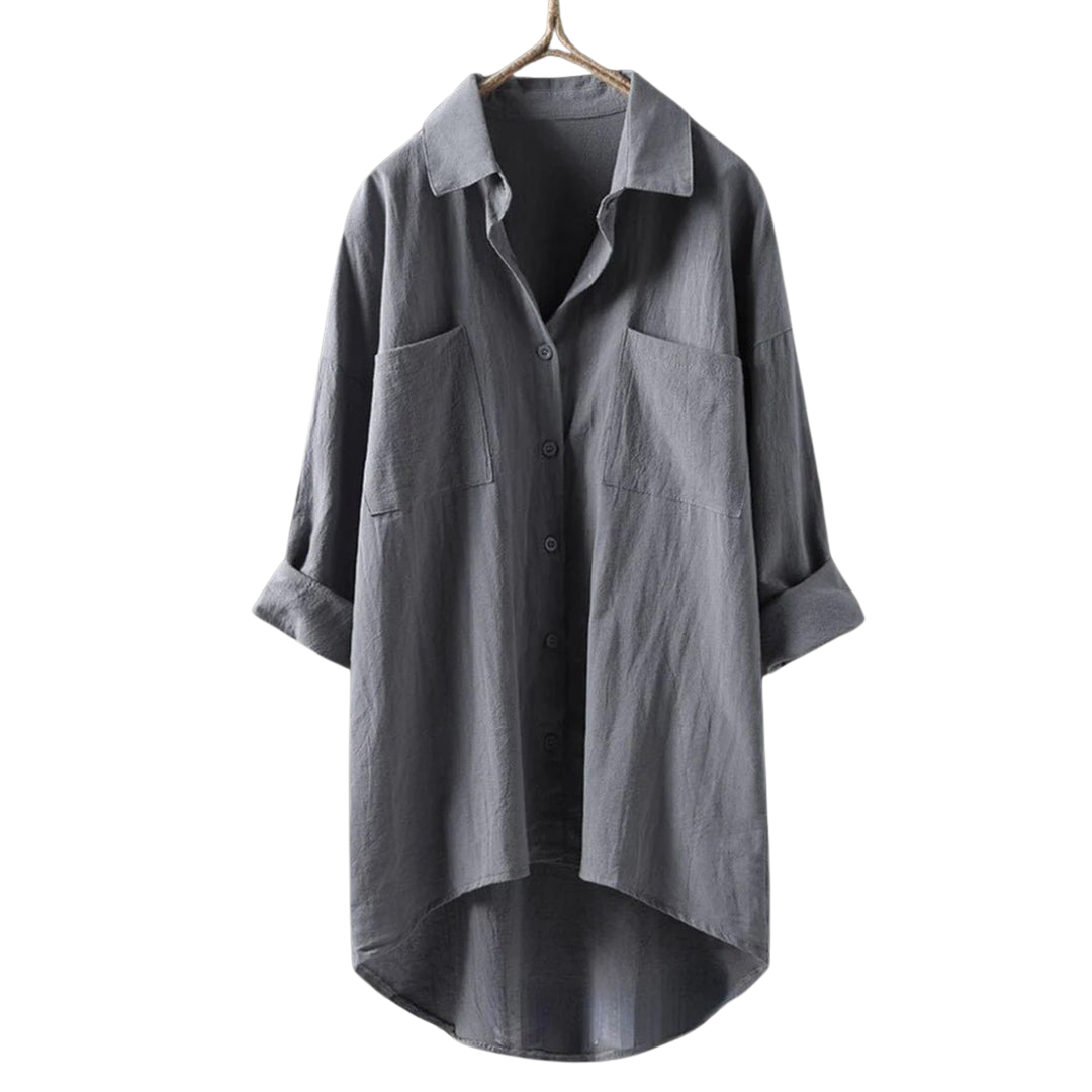 Levoire | Chemise Down À Boutons Avec Poches Pour Femmes Gris