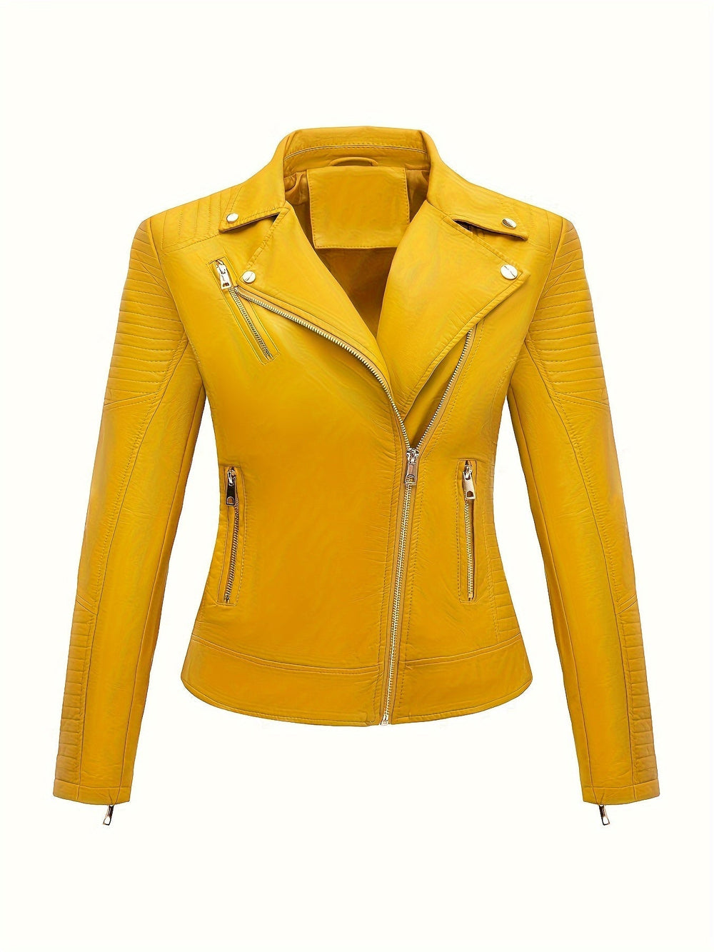 Levoire | Élégante Veste De Moto En Cuir Synthétique Avec Col Zippé