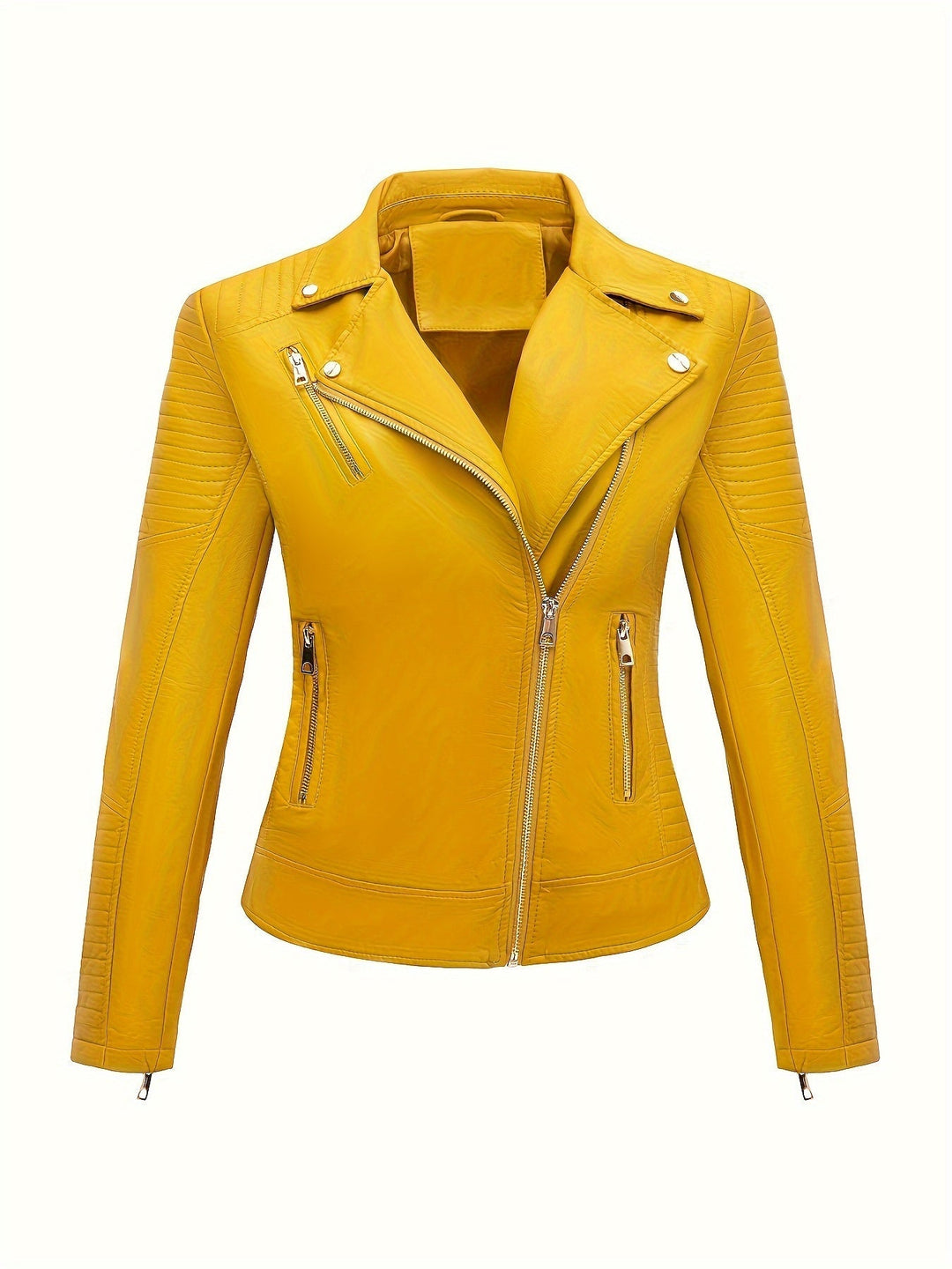 Levoire | Élégante Veste De Moto En Cuir Synthétique Avec Col Zippé