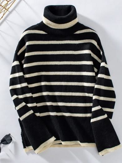 Levoire | Élégant Pull Col Roulé Noir