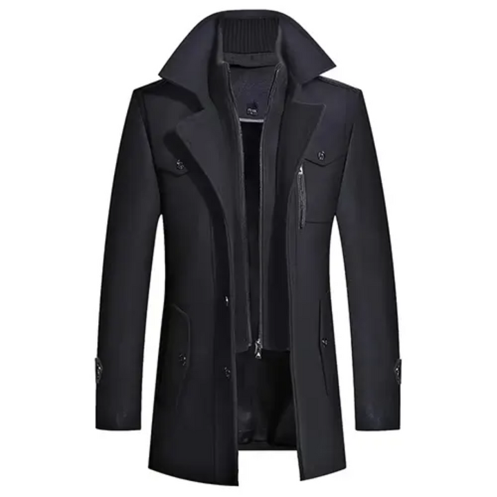 Levoire | Manteau Long Et Formel Doublé Noir