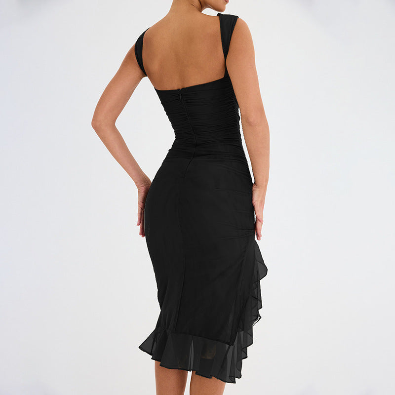 Levoire | Robe Courte Asymétrique Avec Volants