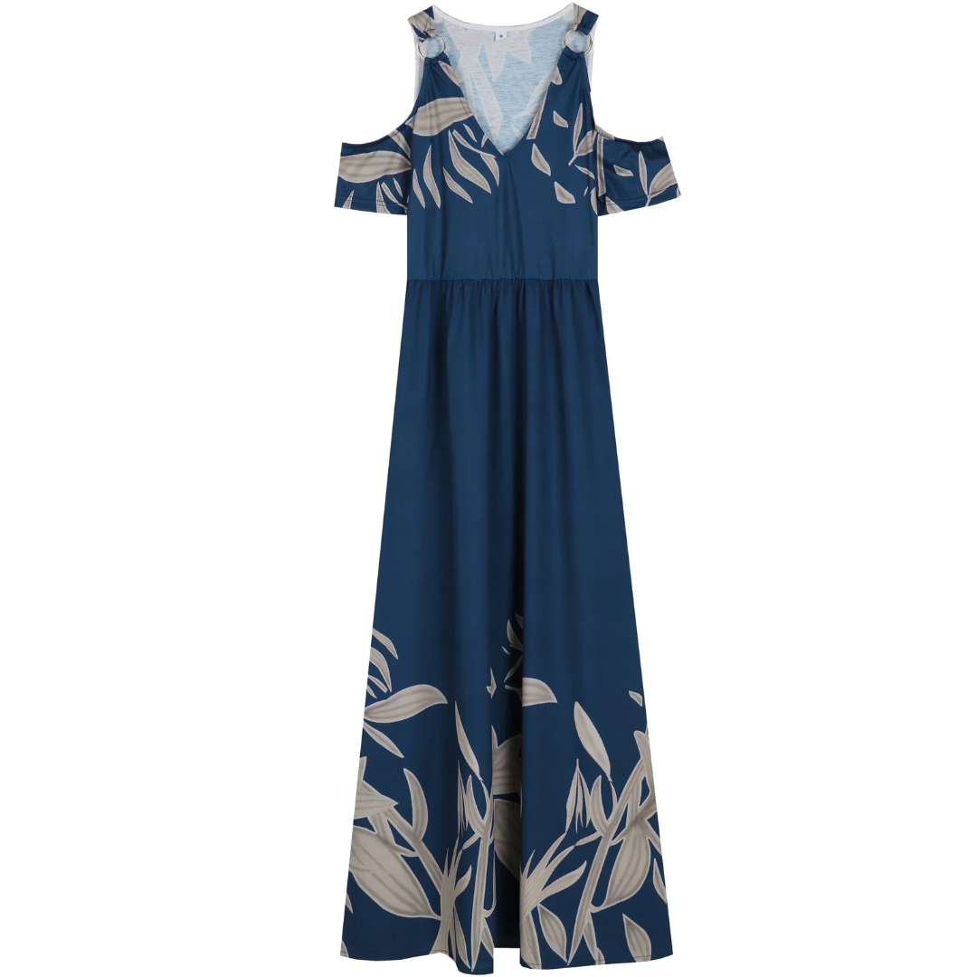 Levoire | Robe maxi pour femmes avec décolleté en V Bleu marine