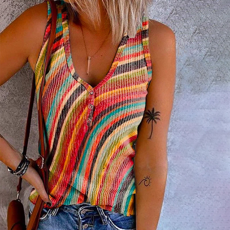 Levoire | Tank Top Rayé Arc-En-Ciel Multicolore