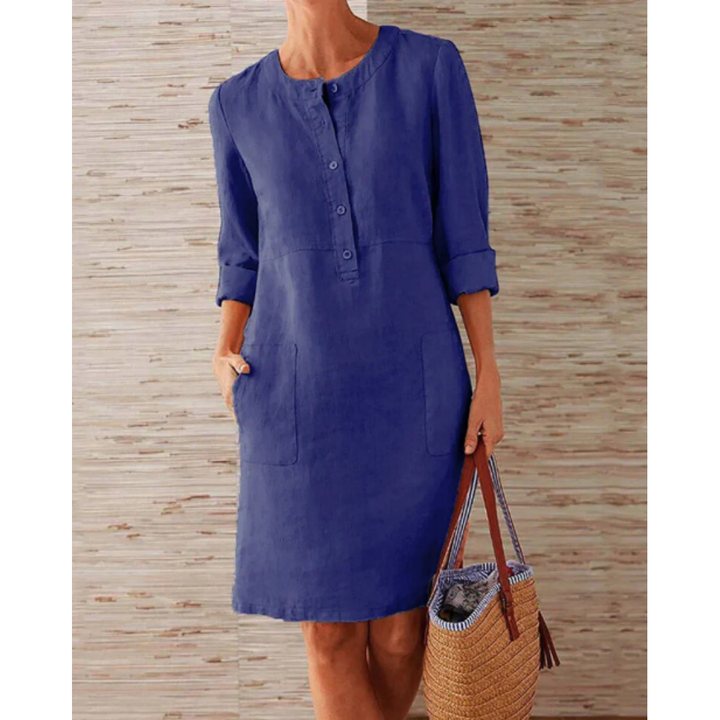 Levoire | Robe Mini À Manches Longues Pour Femmes Bleu marine