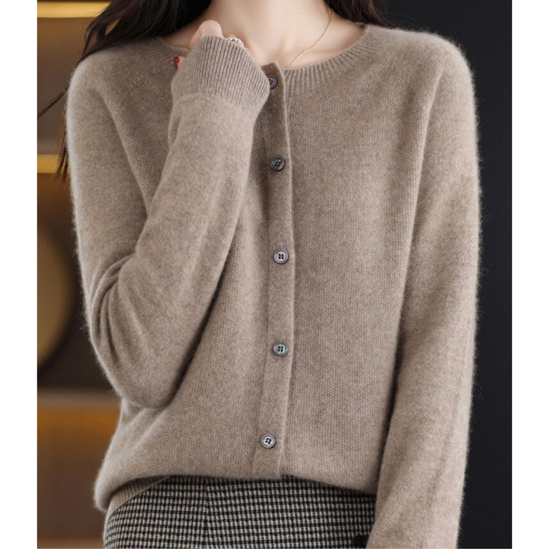 Levoire | Cardigan Boutonné Pour Femme - Manches Longues Marron