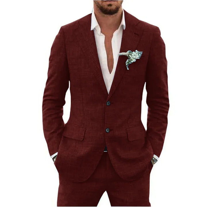 Levoire | Costume en lin pour hommes Violet vinho
