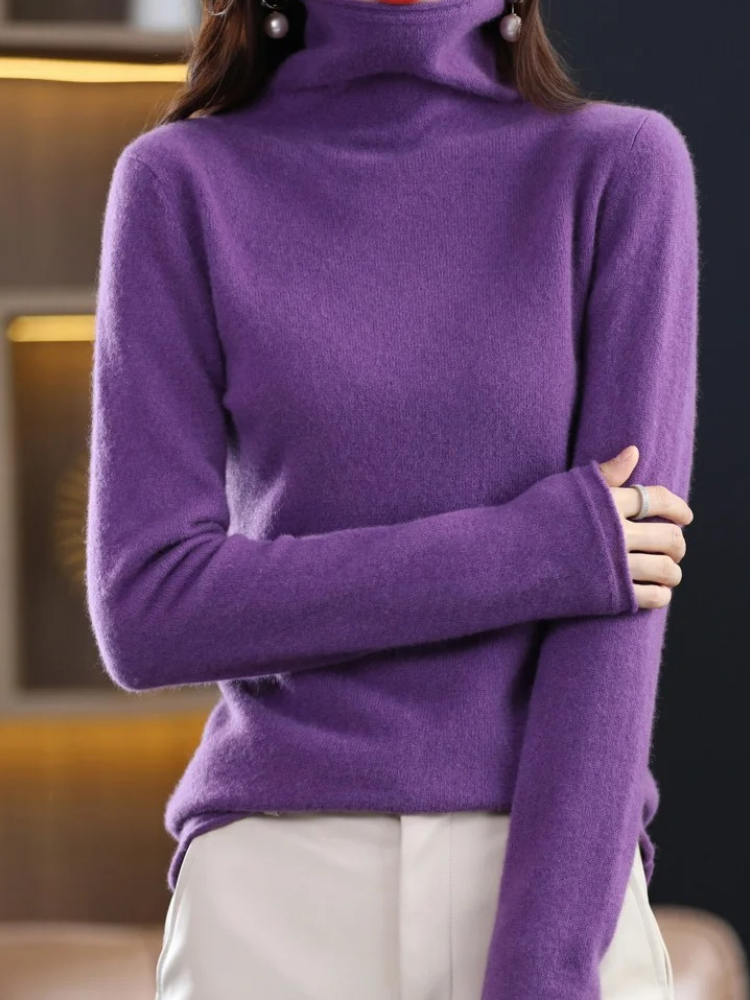 Levoire | Chemise à col pour femmes Pull élégant, doux et chaud Lilas