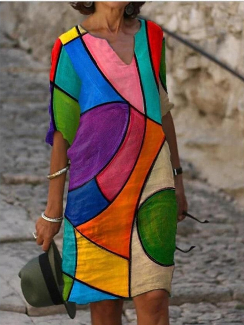 Levoire | Robe Élégante À Imprimé Fleuris Multicolore