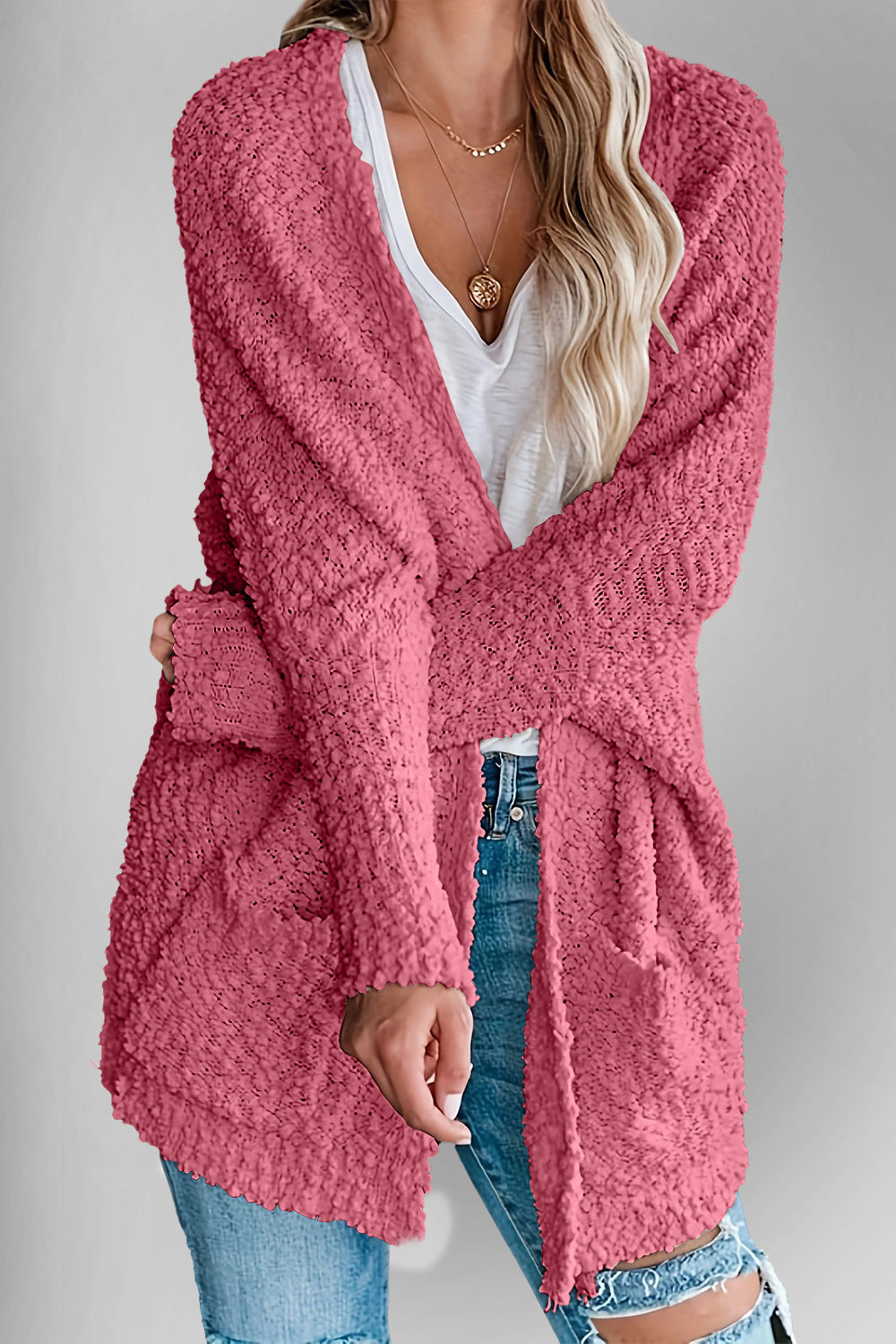 Levoire | Doppel Take Offene Front Long Manches Cardigan Avec Poches
