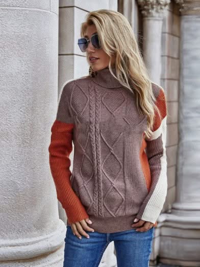 Levoire | Pull Ylipaino Mit Col Roulé Femmes Braun