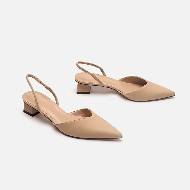Levoire | Talons Confortables Sans Bride Avec Fines Bretelles Braun