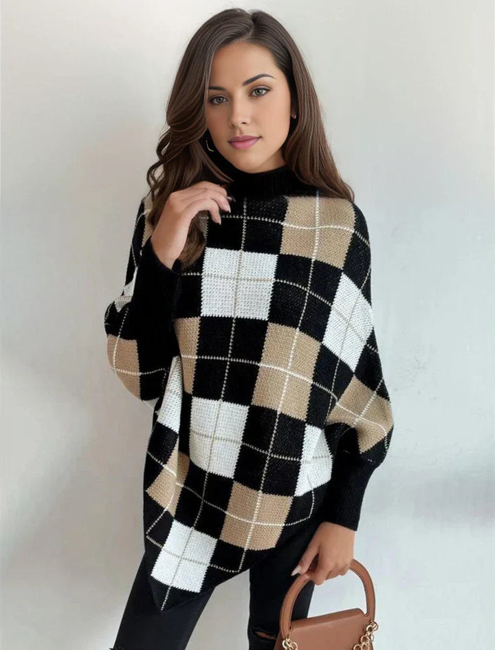 Levoire | Haut Col Pull Avec Élégance Géométrique 2XL