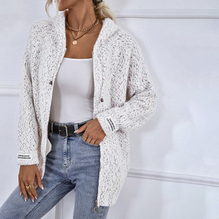 Levoire | Gilet En Tricot À Capuche Pour Femmes Beige
